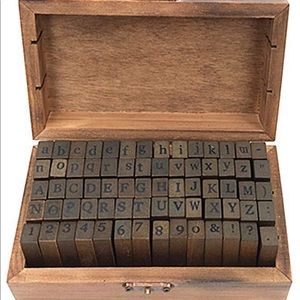 Alphabet stamp collection.